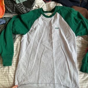 Aime Leon Dore Gray and Green Long Sleeve Tee